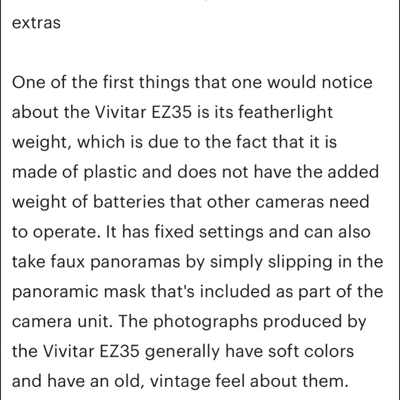 Vivitar EZ 35 View Finder Camera; Film & Focal Length 35mm: Exposure 24mm x 36mm - Picture 4 of 16